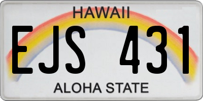 HI license plate EJS431
