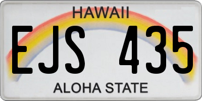 HI license plate EJS435