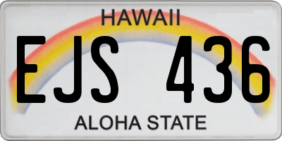 HI license plate EJS436