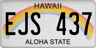 HI license plate EJS437