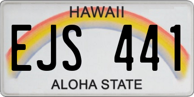 HI license plate EJS441