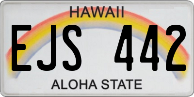 HI license plate EJS442