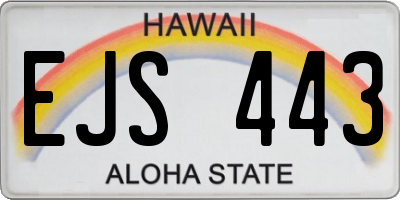 HI license plate EJS443