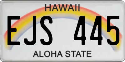 HI license plate EJS445