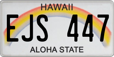 HI license plate EJS447
