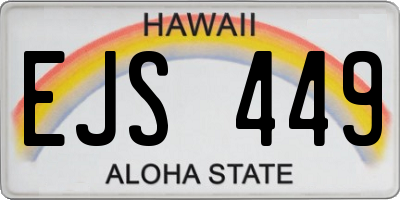 HI license plate EJS449