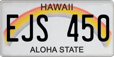 HI license plate EJS450
