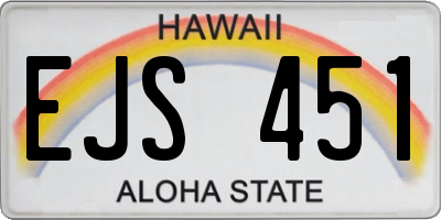 HI license plate EJS451