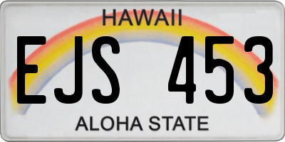 HI license plate EJS453