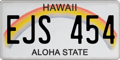 HI license plate EJS454