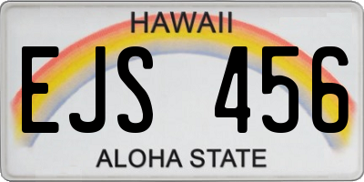 HI license plate EJS456