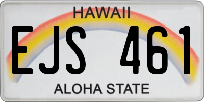 HI license plate EJS461