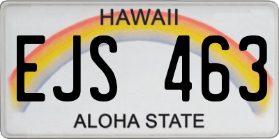 HI license plate EJS463