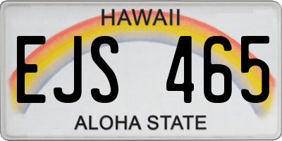 HI license plate EJS465