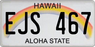 HI license plate EJS467