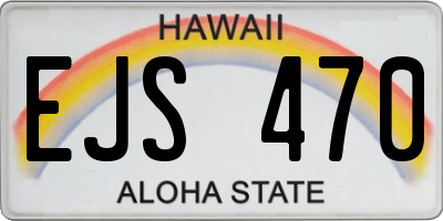 HI license plate EJS470