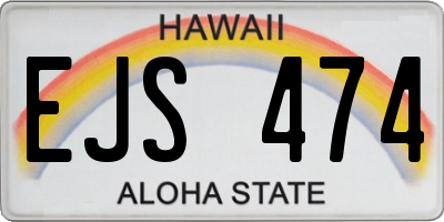 HI license plate EJS474