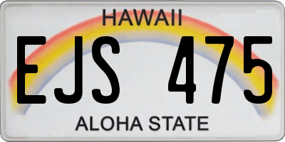 HI license plate EJS475
