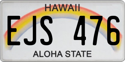 HI license plate EJS476