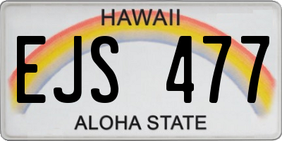 HI license plate EJS477