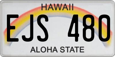 HI license plate EJS480