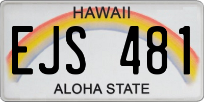 HI license plate EJS481