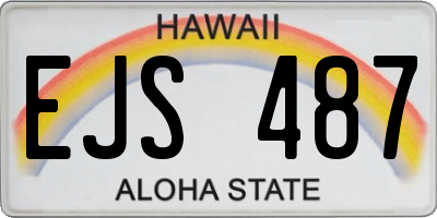 HI license plate EJS487