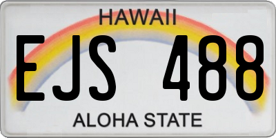 HI license plate EJS488