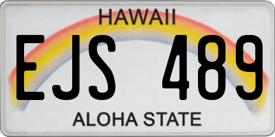 HI license plate EJS489