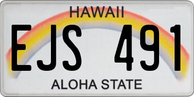 HI license plate EJS491