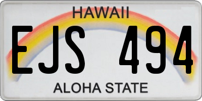 HI license plate EJS494