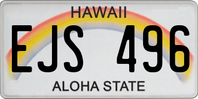 HI license plate EJS496