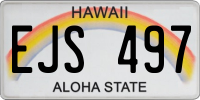 HI license plate EJS497