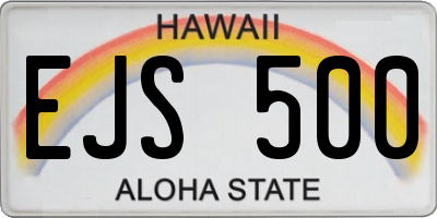 HI license plate EJS500