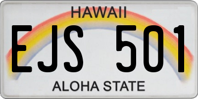 HI license plate EJS501