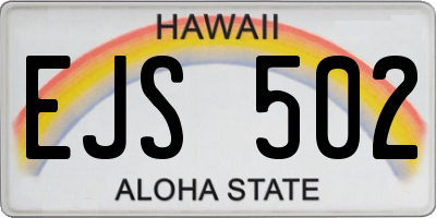 HI license plate EJS502