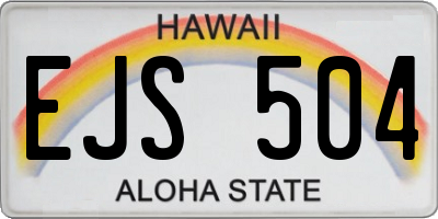 HI license plate EJS504