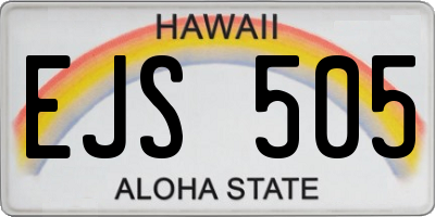 HI license plate EJS505