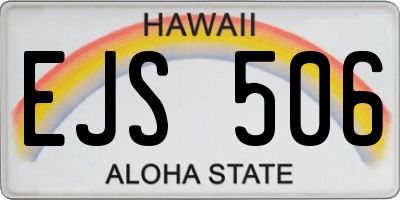 HI license plate EJS506