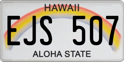 HI license plate EJS507