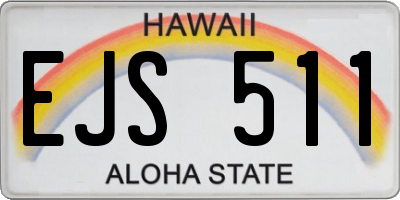 HI license plate EJS511
