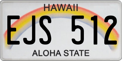 HI license plate EJS512