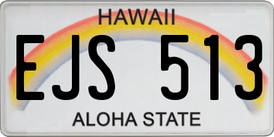 HI license plate EJS513