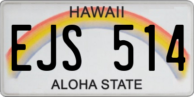 HI license plate EJS514
