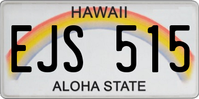 HI license plate EJS515