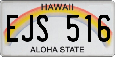 HI license plate EJS516