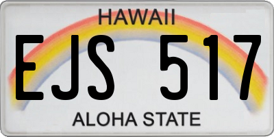 HI license plate EJS517