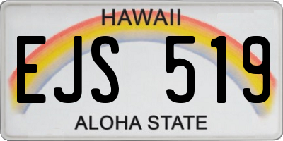 HI license plate EJS519
