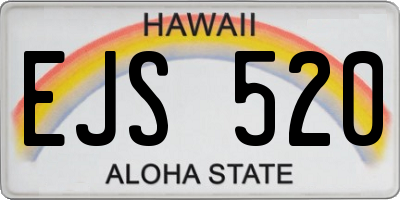 HI license plate EJS520