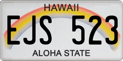 HI license plate EJS523